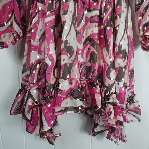 Beulah Style Womens Ruffled Smocked Tunic Large - Picture 9 of 14